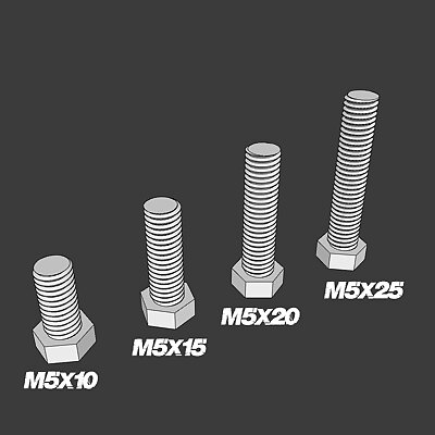 M5 hex screw and nut M5x10 M5x15 M5x20 M5x25