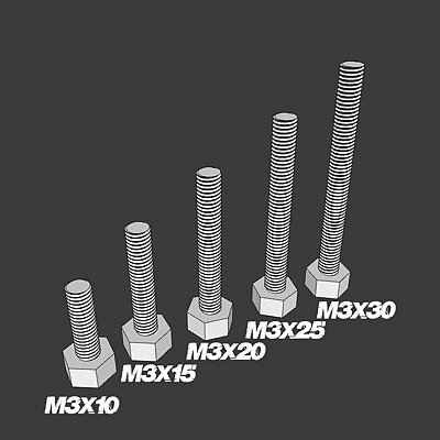 M3 hex screw and nut M3x10 M3x15 M3x20 M3x25 M3x30