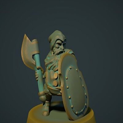Dwarf axeman 28mm no supports needed