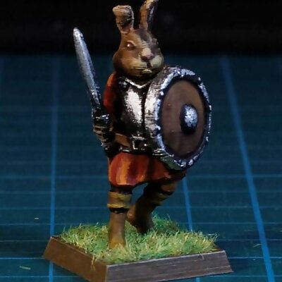 Easter Bunny Warrior 28mm FDM No supports needed