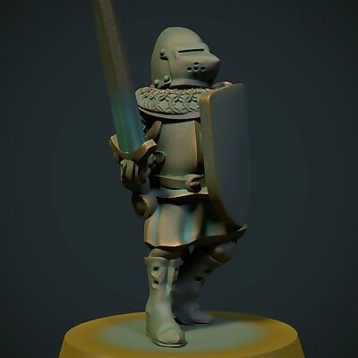 Knight with pigfaced helmet 28mm FDM no supports needed