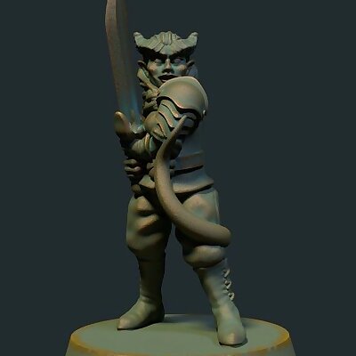Tiefling female 28mm no supports FDM friendly