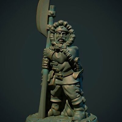 Guard with halberd 28mm supportless FDM friendly