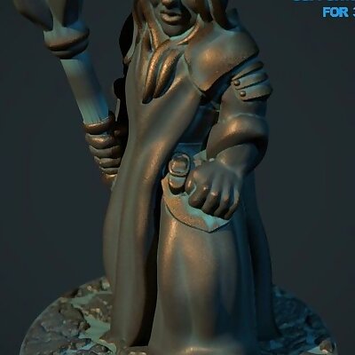 Female cleric 28mm Supportless FDM friendly
