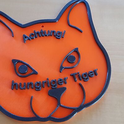 Achtung! hungriger Tiger Schild