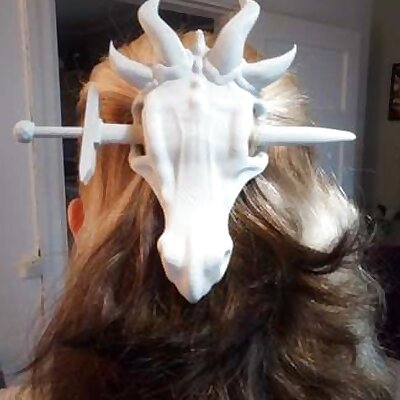 Dragon Skull Hair Pin  Split for Less Support Material