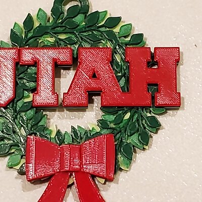 University of Utah Christmas Wreath Ornament