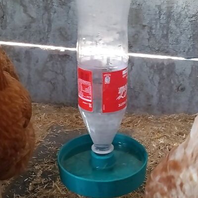 Chicken waterer using PET bottle