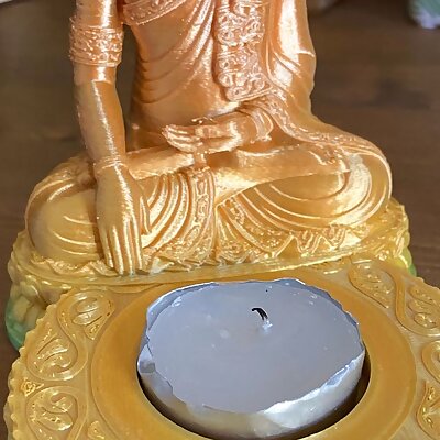 3D Buddha statue with a tealight candle