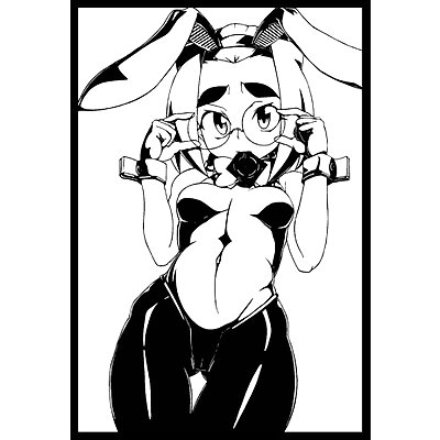 Anime Bunny girl stencil