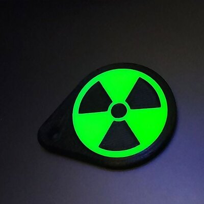 Radiation Hazard Trinket  Keychain  Pendant