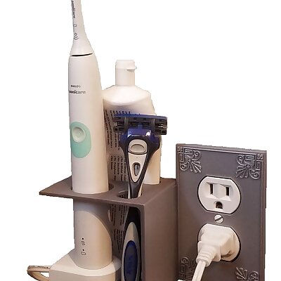 Space Saving  Outlet or Light Switch Mounted Tooth Brush Holder