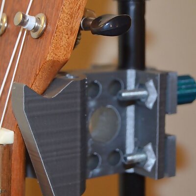 Ukelele holder for a mic stand