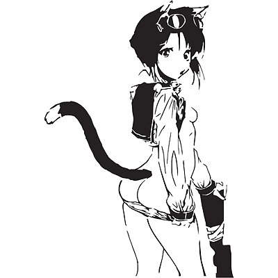 Anime Gun Girl stencil 2