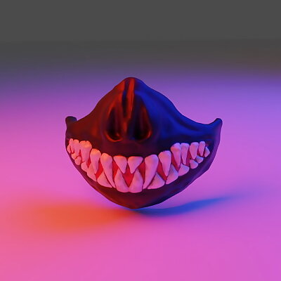 Face mask with teeth in dark fantasy style