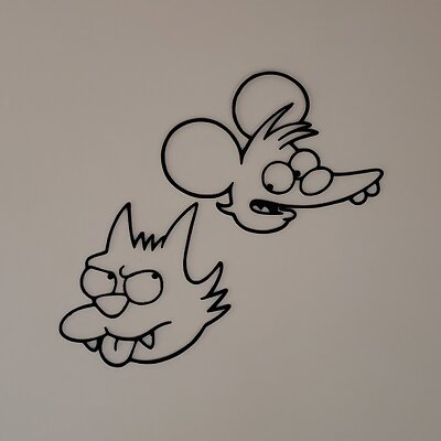 Itchy  Scratchy  Simpsons Wall Art