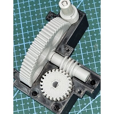 Double worm gear with ratio 11440