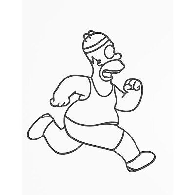 Homer Simpson  Running  WallArt