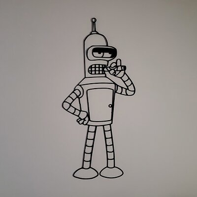 Bender Smoking Cigar  Futurama Wall Art