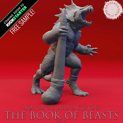 Lizardfolk War Chief  Book of Beasts KS Sample  Tabletop Miniature PreSupported