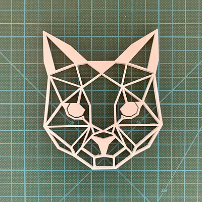 2D lowpoly Cat wall decoration
