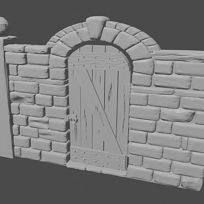 Graveyard wall with gate