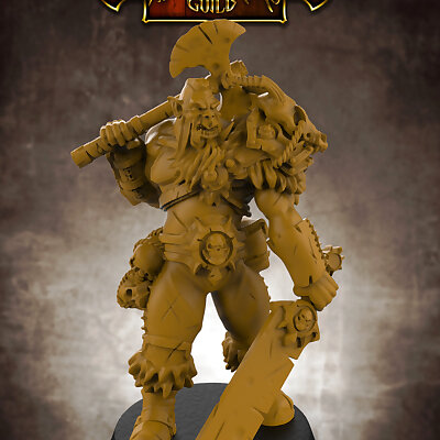 FREE  Orc Barbarian  32mm scale miniature with supports
