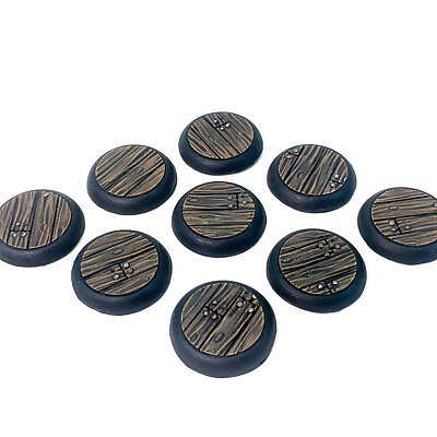 25mm Wood Plank Recessed Miniature Bases