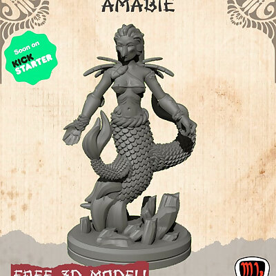 Amabie FREE 3D model Presupported personal use only