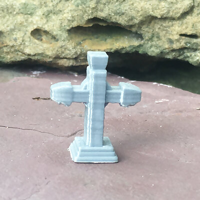 Cross Grave Stone for 28mm tabletop game graveyard or cemetery