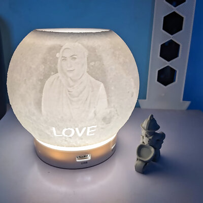 moon lamp custom made with custom pic and words