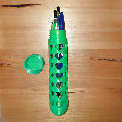 Hearts pencil tube