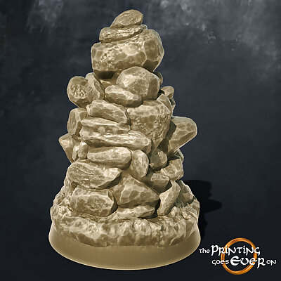 Stone Cairn Tabletop Marker