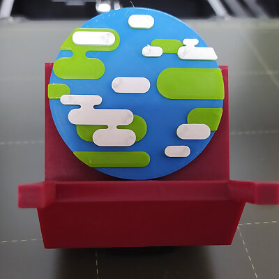 Earth Logo  Pin  Keychain Multicolor Print