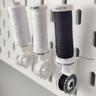 Bobbin and thread holder for Ikea Skadis Sewing