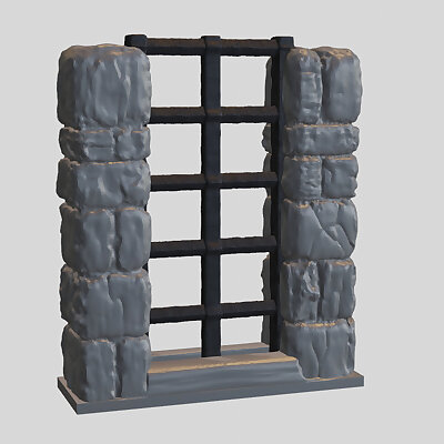 OpenForge Dungeon Stone Separate Wall GratesJail Doors