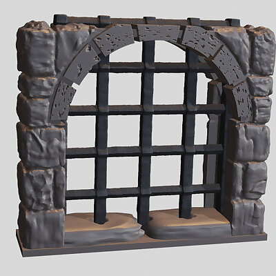 OpenForge Dungeon Stone Separate Wall Portcullis