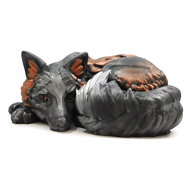 Foxy! Melanistic Fox model single and multi material versions