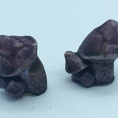 Little leaning mushroom clusters for basing 28mm miniatures