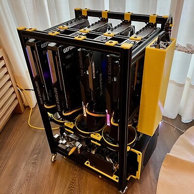 Vertical GPU Mining Rig v3  Custom Parts