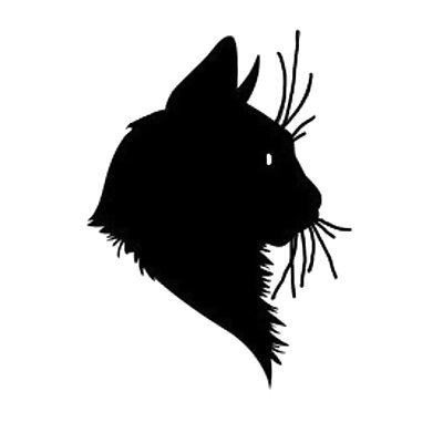 2D Black cat head