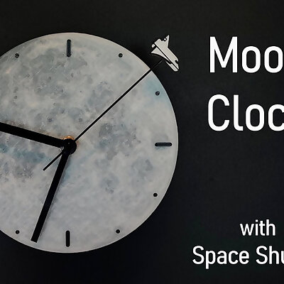 Moon Clock with Space Shuttle Glows in the Dark