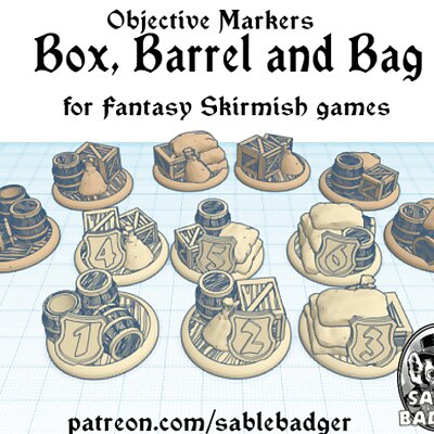 Objective Markers  Fantasy  Box Bag and Barrel
