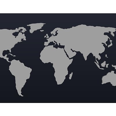 Simple World Map STL