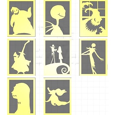 Nightmare Before Christmas Panels for Swappable Lantern