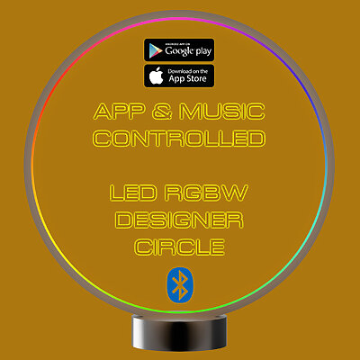 LED RGB DESIGNER CIRCLE RING HALO LIGHT LAMP  App  Music Controlled