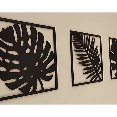 Leaves decorative triptych