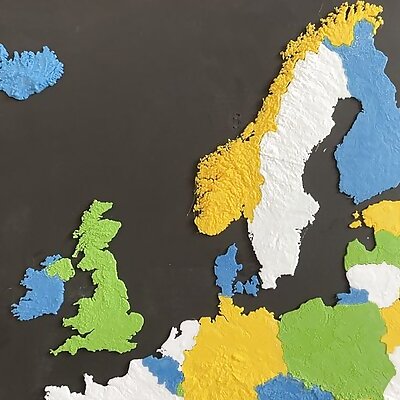 Addon tiles for Continental Europe Topographic Relief Puzzle