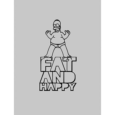 Homer Simpson  Fat And Happy  Wallart