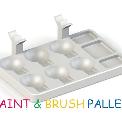 Paint Pallet with Brush Holder